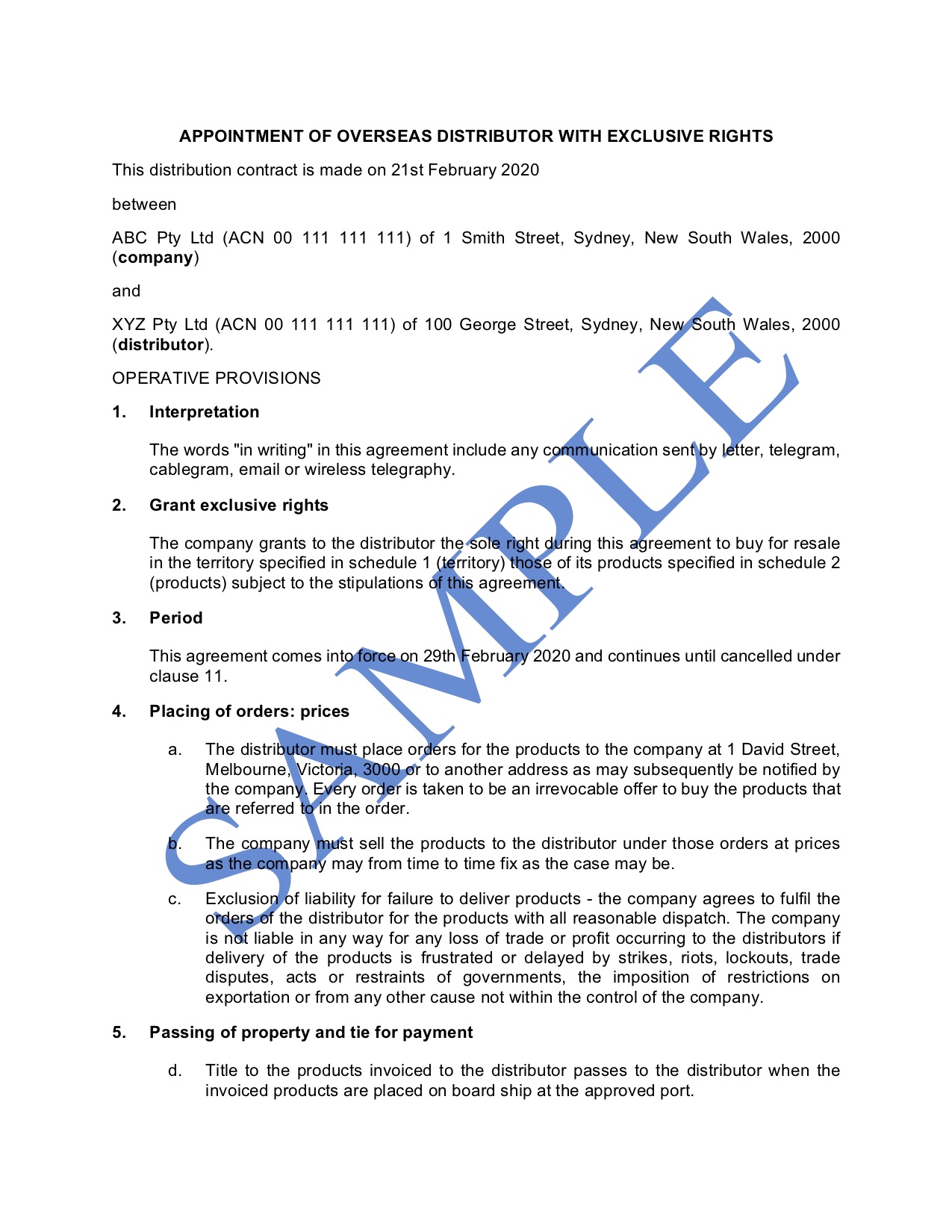 Distribution Agreement